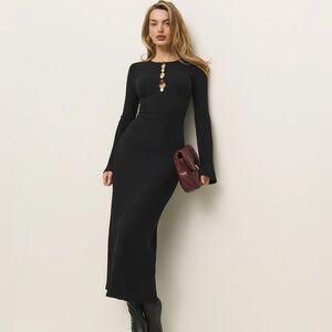 Reformation Hayden Knit Dress Black - Size M NWT